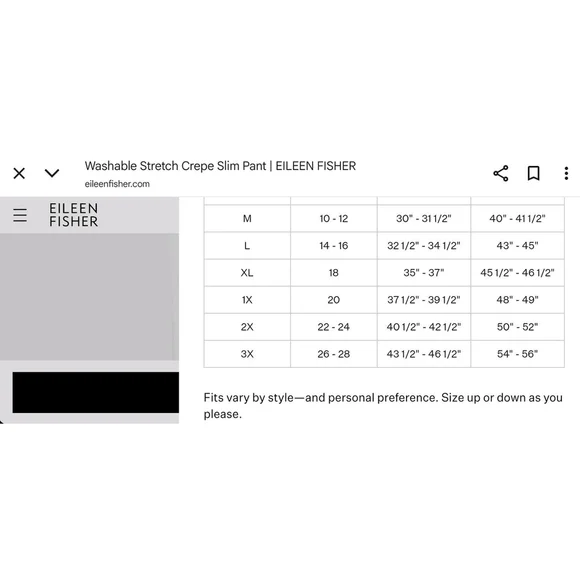 Eileen Fisher $168 Women's White Washable Stretch Crepe Slim PantSlim Fit Large - Picture 10 of 10